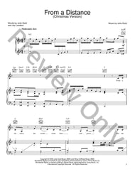From a Distance Christmas Version piano sheet music cover